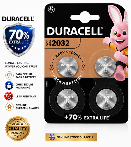 2032 duracell lithium - duracell, 3v