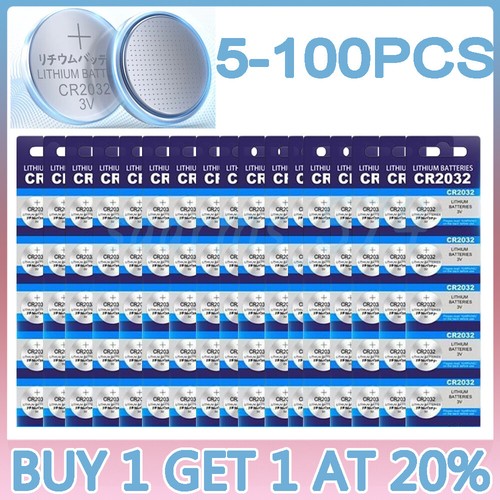 100pcs cr2032 battery lithium - 100pcs,