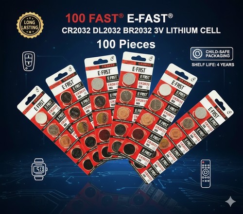 100 pcs cr2032 lithium - 3v,